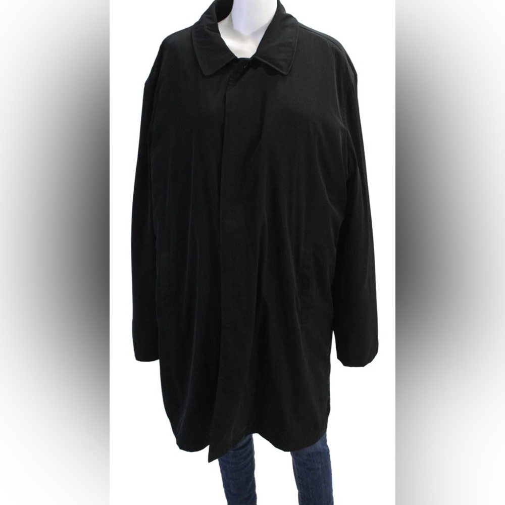 Kenneth Cole New York Coat Raincoat Womens Sz XXL w/Liner Classic Long BLACK NM